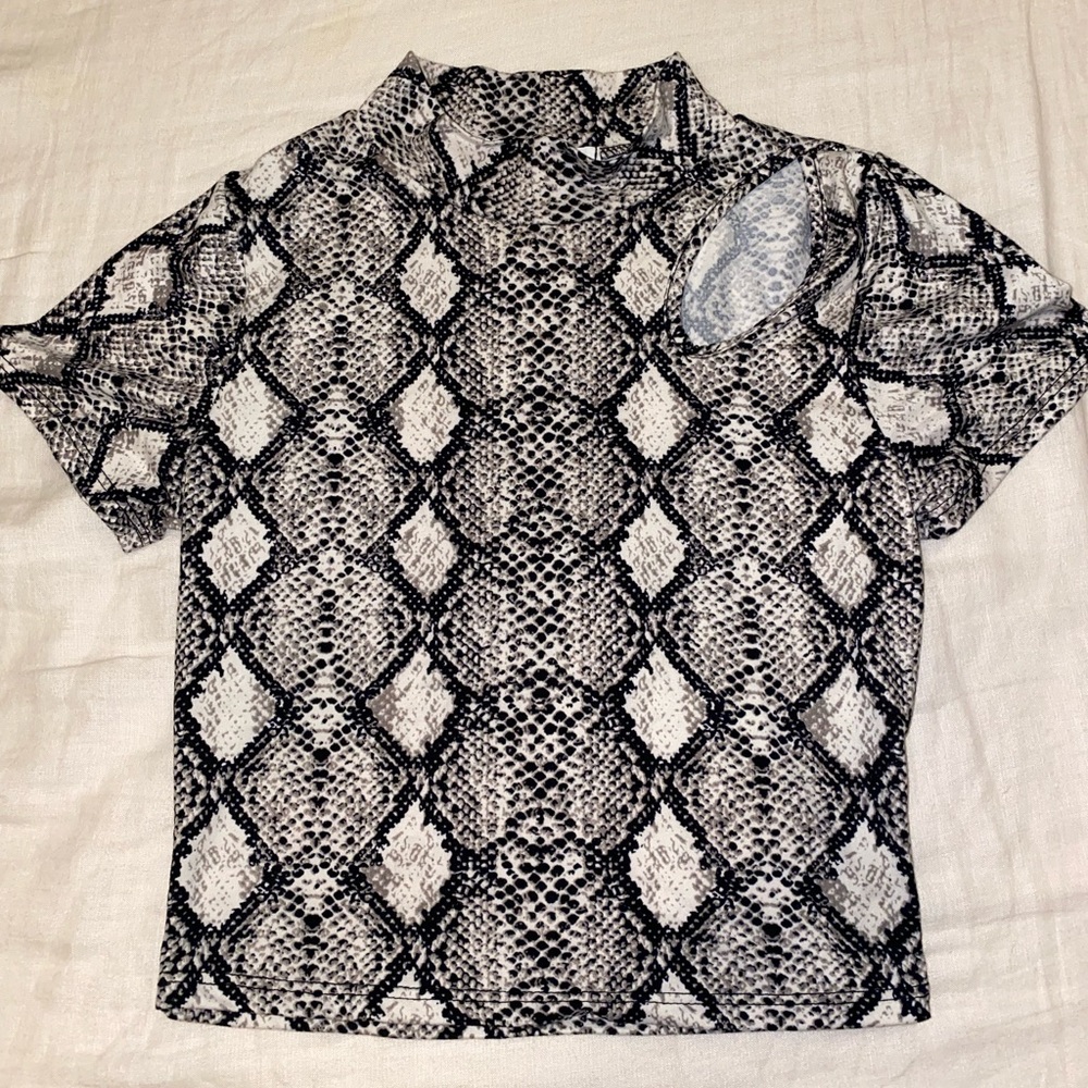 Cute snake skin print Crop Top